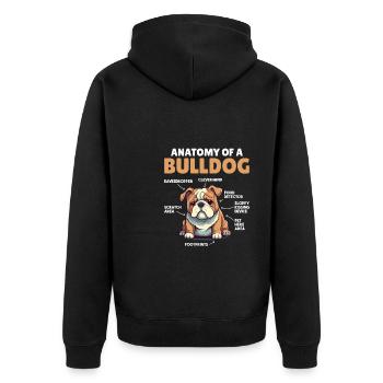 Explication du chien Anatomie d’un bouledogue - Veste à capuche bio Premium Unisexe - noir - Dos - Nico (187cm)