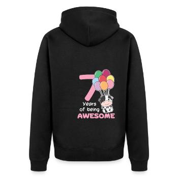 Vache pour les enfants de 7 ans de sept ans - Veste à capuche bio Premium Unisexe - noir - Dos - Nico (187cm)