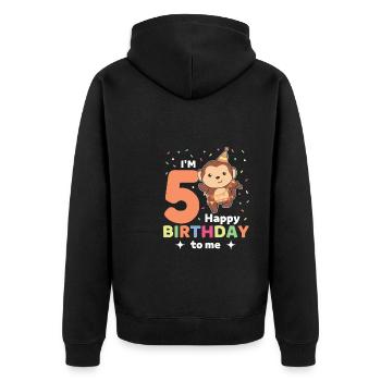 Singe pour les enfants de 5 ans - Veste à capuche bio Premium Unisexe - noir - Dos - Nico (187cm)