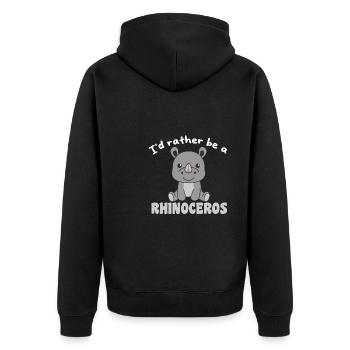 Je préfère être un rhinocéros - mignon rhinocéros - Veste à capuche bio Premium Unisexe - noir - Dos - Nico (187cm)