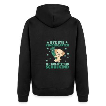 bye bye Kindergarten ich bin jetzt ein Schulkind - Unisex Premium Bio Zip Hoodie - Schwarz - Hinten - Nico (187cm)