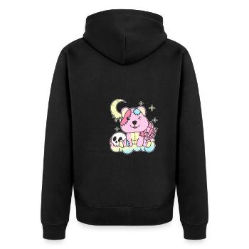 Kawaii Gothique Quokka Pastel Goth - Veste à capuche bio Premium Unisexe - noir - Dos - Nico (187cm)