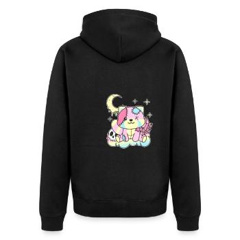 Kawaii Gothic Red Panda Pastel Gothic - Unisex Premium Organic Zip Hoodie - black - Back - Nico (187cm)