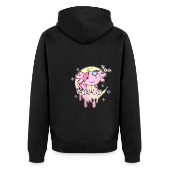 Kawaii Gothic Axolotl Pastel Gothic Goth - Unisex Premium Organic Zip Hoodie - black - Back - Nico (187cm)