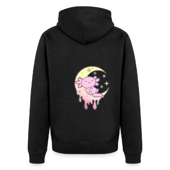 Kawaii Gothic Axolotl Pastel Gothic Goth - Unisex Premium Organic Zip Hoodie - black - Back - Nico (187cm)