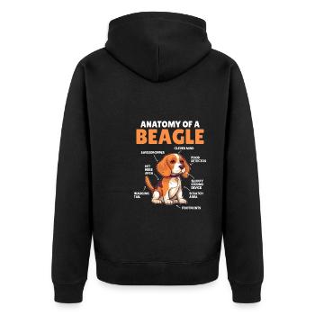Explication du chien Anatomie d’un beagle - Veste à capuche bio Premium Unisexe - noir - Dos - Nico (187cm)