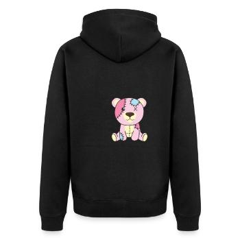 Kawaii Gothic Bear Pastel Gothic Goth - Unisex Premium Organic Zip Hoodie - black - Back - Nico (187cm)