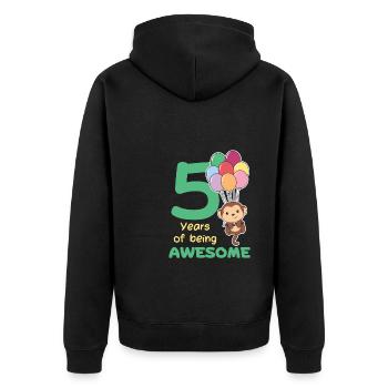 Singe pour les enfants de 5 ans - Veste à capuche bio Premium Unisexe - noir - Dos - Nico (187cm)