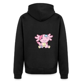 Kawaii Gothic Axolotl Pastel Gothic Goth - Unisex Premium Organic Zip Hoodie - black - Back - Nico (187cm)