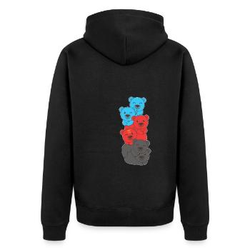 Polyamory Flag Gay Pride LGBTQ Bären Turm - Unisex Premium Bio Zip Hoodie - Schwarz - Hinten - Nico (187cm)