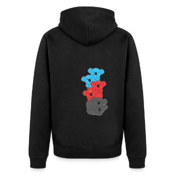 Polyamory Flag Gay Pride LGBTQ Koala Turm - Unisex Premium Bio Zip Hoodie - Schwarz - Hinten - Nico (187cm)