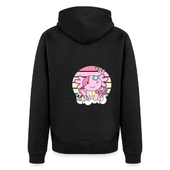 Kawaii Gothic Axolotl Pastel Gothic Goth - Unisex Premium Organic Zip Hoodie - black - Back - Nico (187cm)