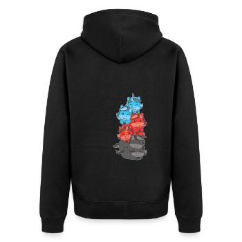 Polyamory Flag Gay Pride LGBTQ Einhorn Turm - Unisex Premium Bio Zip Hoodie - Schwarz - Hinten - Nico (187cm)