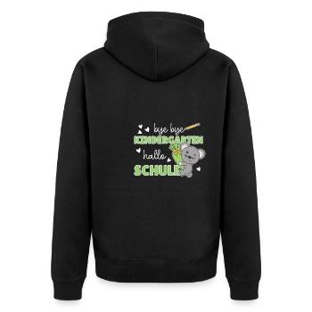bye bye Kindergarten hallo Schule Maus - Unisex Premium Bio Zip Hoodie - Schwarz - Hinten - Nico (187cm)