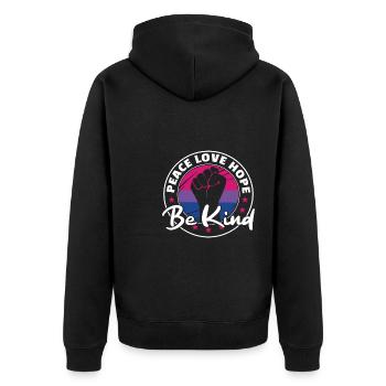 Pride Bi Flag Pride LGBTQ Peace love hope be kind - Veste à capuche bio Premium Unisexe - noir - Dos - Nico (187cm)