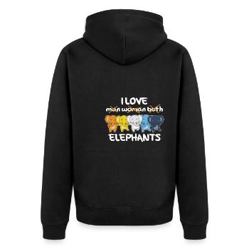 Aroace Flag Pride LGBTQ Cute Elephant - Unisex Premium Organic Zip Hoodie - black - Back - Nico (187cm)