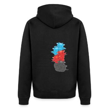 Polyamory Flag Gay Pride LGBTQ Drachen Turm - Unisex Premium Bio Zip Hoodie - Schwarz - Hinten - Nico (187cm)