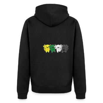 Skoliosexuell Flag Pride LGBTQ süßer Axolotl - Unisex Premium Bio Zip Hoodie - Schwarz - Hinten - Nico (187cm)