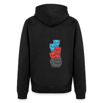 Polyamory Flag Gay Pride LGBTQ Panda Turm - Unisex Premium Bio Zip Hoodie - Schwarz - Hinten - Nico (187cm)