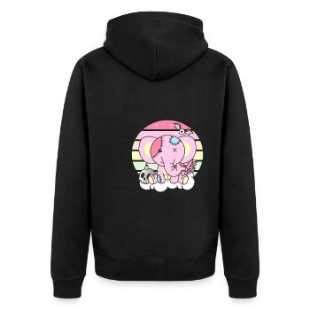 Kawaii Gothic Elephant Pastel Gothic Goth - Unisex Premium Organic Zip Hoodie - black - Back - Nico (187cm)