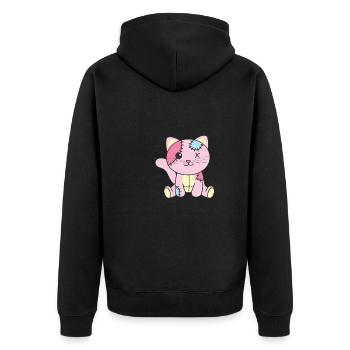 Kawaii Gothic Cat Pastel Gothic Goth - Unisex Premium Organic Zip Hoodie - black - Back - Nico (187cm)