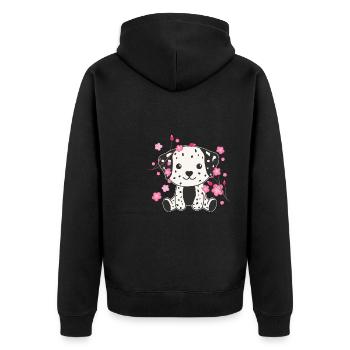 Dalmatian animaux mignons pour enfants kawaii - Veste à capuche bio Premium Unisexe - noir - Dos - Nico (187cm)