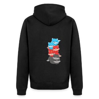 Polyamory Flag Gay Pride LGBTQ Fuchs Turm - Unisex Premium Bio Zip Hoodie - Schwarz - Hinten - Nico (187cm)