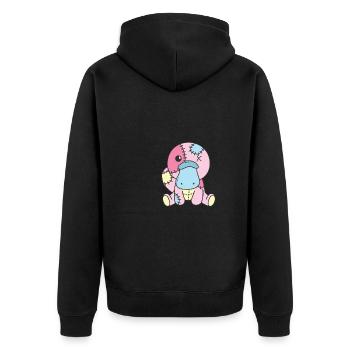 Kawaii Platypus Sloth Pastel Gothic - Unisex Premium Organic Zip Hoodie - black - Back - Nico (187cm)