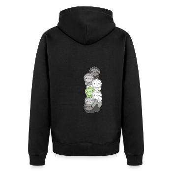 Agender Flag Pride LGBTQ Cute Sloth Stack - Unisex Premium Organic Zip Hoodie - black - Back - Nico (187cm)