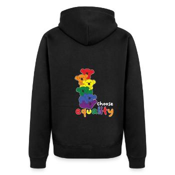 Rainbow Flag Pride LGBTQ Mignon Koala Stack - Veste à capuche bio Premium Unisexe - noir - Dos - Nico (187cm)