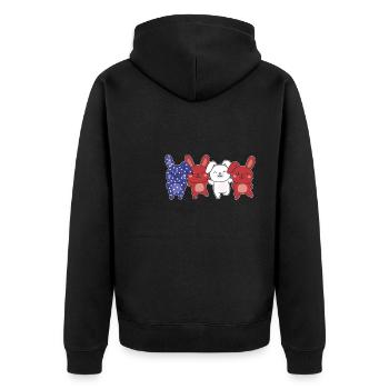 Hase für den vierten Juli USA Flagge Hasen - Unisex Premium Bio Zip Hoodie - Schwarz - Hinten - Nico (187cm)