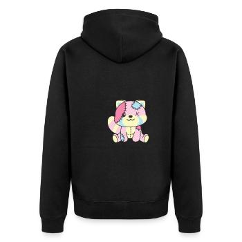 Kawaii Gothic Red Panda Pastel Gothic - Unisex Premium Organic Zip Hoodie - black - Back - Nico (187cm)