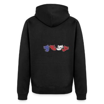 Axolotl für den vierten Juli USA Flagge Axolotls - Unisex Premium Bio Zip Hoodie - Schwarz - Hinten - Nico (187cm)