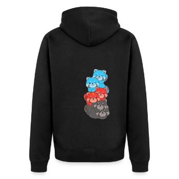Polyamory Flag Gay Pride LGBTQ Roter Panda Turm - Unisex Premium Bio Zip Hoodie - Schwarz - Hinten - Nico (187cm)