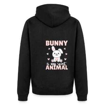 Le lapin est mon animal spirituel - süßer Hase - Veste à capuche bio Premium Unisexe - noir - Dos - Nico (187cm)