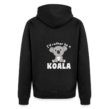 I'd rather be a koala - cute koala - Unisex Premium Organic Zip Hoodie - black - Back - Nico (187cm)