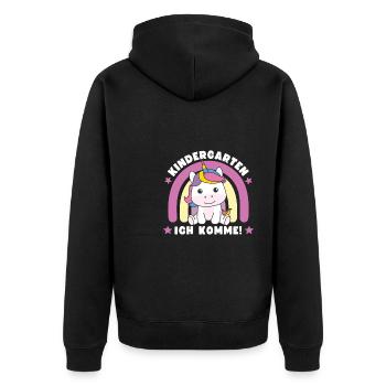 Maternelle j’arrive! - Veste à capuche bio Premium Unisexe - noir - Dos - Nico (187cm)