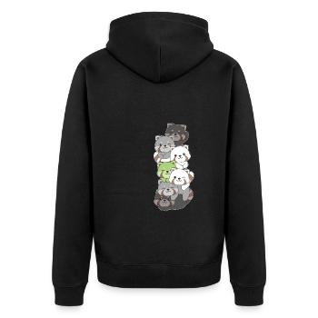 Agender Flag Pride LGBTQ Cute Red Panda Stack - Unisex Premium Organic Zip Hoodie - black - Back - Nico (187cm)
