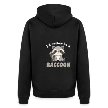 Je préfère être un raton laveur - mignon raton laveur - Veste à capuche bio Premium Unisexe - noir - Dos - Nico (187cm)