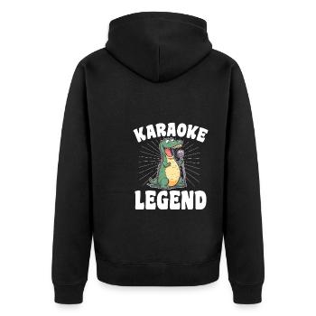 Un chanteur de karaoké dit une légende du karaoké au crocodile - Veste à capuche bio Premium Unisexe - noir - Dos - Nico (187cm)