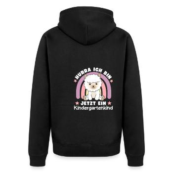 Hourra, je suis maintenant un alpaga enfant de maternelle - Veste à capuche bio Premium Unisexe - noir - Dos - Nico (187cm)