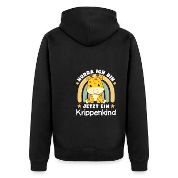 Hourra, je suis un enfant berceau maintenant - Veste à capuche bio Premium Unisexe - noir - Dos - Nico (187cm)