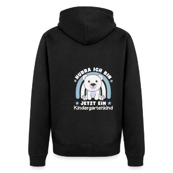 Hourra, je suis maintenant un enfant de maternelle Polar Bear - Veste à capuche bio Premium Unisexe - noir - Dos - Nico (187cm)