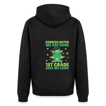Kids Kindergarten graduate Drache 1st grade - Unisex Premium Bio Zip Hoodie - Schwarz - Hinten - Nico (187cm)