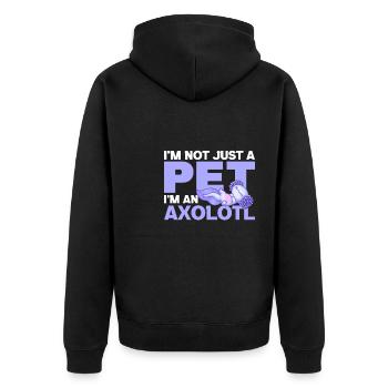 I'm not just a pet I'm an Axolotl cute axolotl - Unisex Premium Bio Zip Hoodie - Schwarz - Hinten - Nico (187cm)