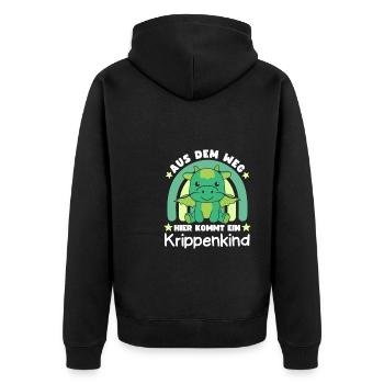 Aus Dem Weg Hier Kommt Ein Krippenkind Drache - Unisex Premium Bio Zip Hoodie - Schwarz - Hinten - Nico (187cm)