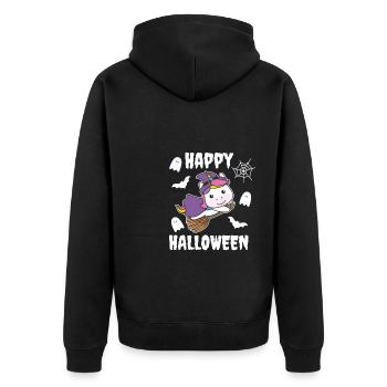 Licorne Joyeux Halloween Sorcière Enfants Sorcière Costume de Sorcière - Veste à capuche bio Premium Unisexe - noir - Dos - Nico (187cm)