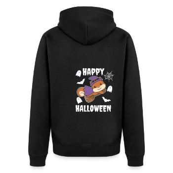 Écureuil Joyeux Halloween Sorcière Enfants Sorcières Sorcières - Veste à capuche bio Premium Unisexe - noir - Dos - Nico (187cm)