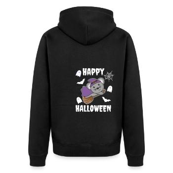 Maus Happy Halloween Hexe Kinder Hexen Kostüm - Unisex Premium Bio Zip Hoodie - Schwarz - Hinten - Nico (187cm)