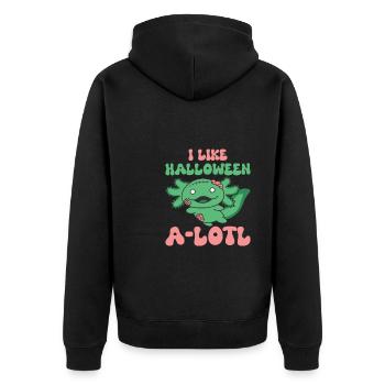 Axolotl Halloween Zombie Costume - Veste à capuche bio Premium Unisexe - noir - Dos - Nico (187cm)